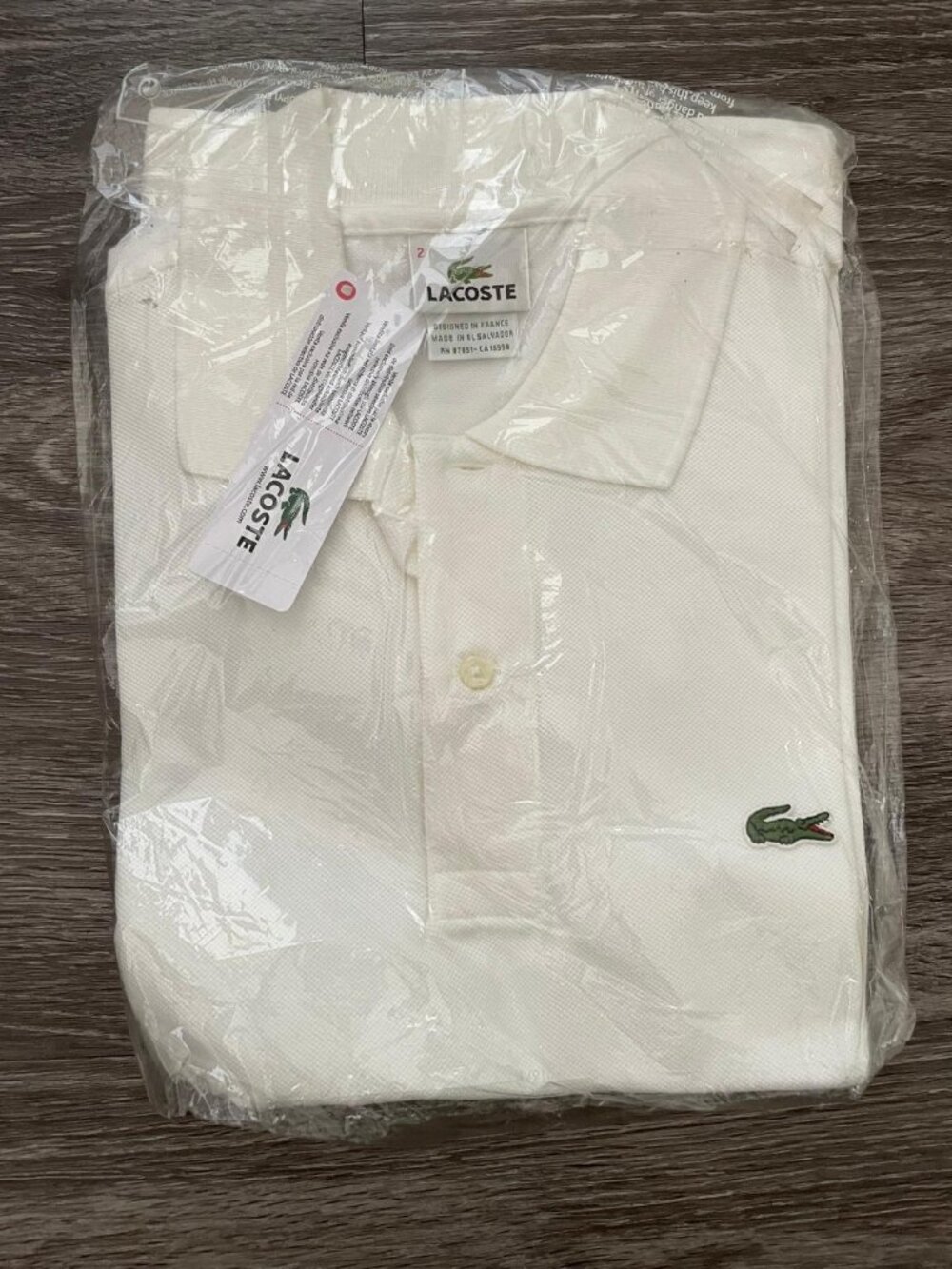 Brand New Beige Lacoste Polo Mens Size 2/XS